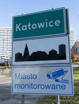 Katowice, miasto monitorowane - tablica