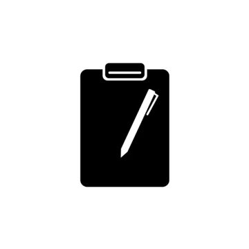 Ołówek i lista kontrolna, notes, symbol