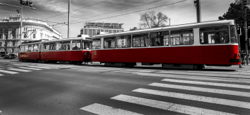 Czerwony Tramwaj W Centrum Wiednia