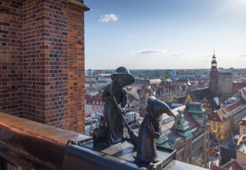 Widok na Starą częśc Wrocławia - zdjęcie stockowe