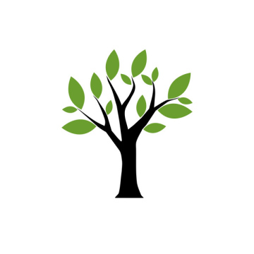 Drzewo Liściaste, ilustracja, wektor, ikona
