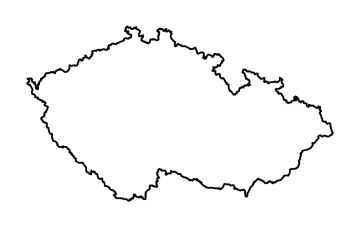 Czechy mapa konturowa w formacie wektorowym