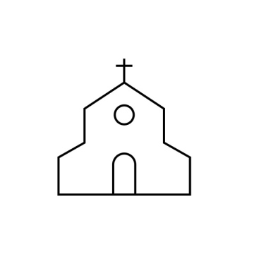 Kaplica, kościół, ikona, symbol, wektor
