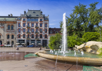 Fontanna na Placu Szczepańskim w Krakowie