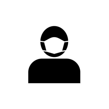 Człowiek w masce medycznej ochraniającej twarz - ikona; Koronawirus