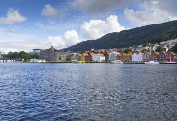 Budynki przy Brzegu, Bergen, Norwegia