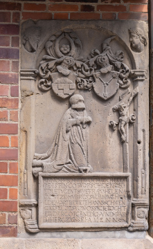 Epitafium Heleny Hubrig na Fasadzie Katedry św. Marii Magdaleny we Wrocławiu zdjęcie stockowe