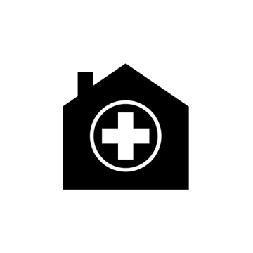 Klinika, przychodnia, punkt medyczny, dom, symbol, darmowa ikona