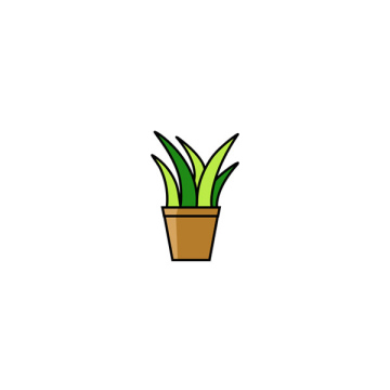 Roślina w Donicy - kolorowa ikona