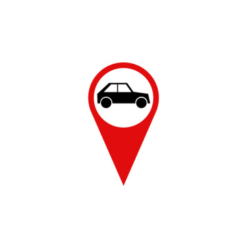 Lokalizacja, samochód, pinezka, darmowa ikona