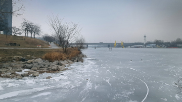 Zamarznięty Dunaj W Wiedniu