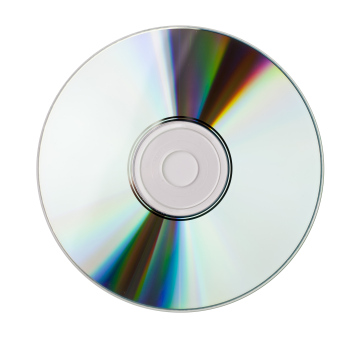 Płyta DVD na białym tle
