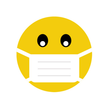 Emoji, buźka w masce medycznej, covid-19, wirus
