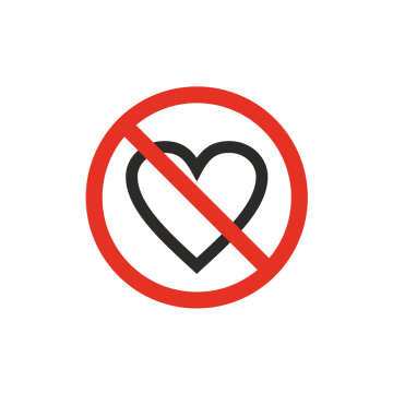 Zakazana Miłość. Darmowa Ikona - przekreślone serce, symbol