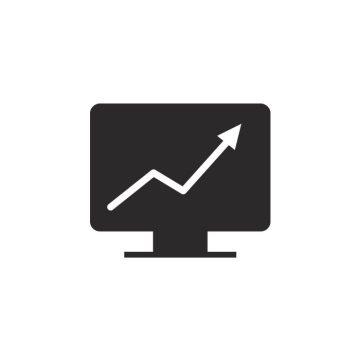 Monitor Komputerowy, wykres, wzrost - darmowa ikona