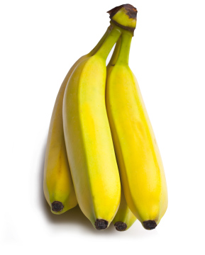 4 Banany Na Białym Tle