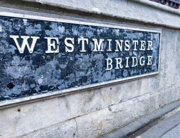 Westminster Bridge - napis 