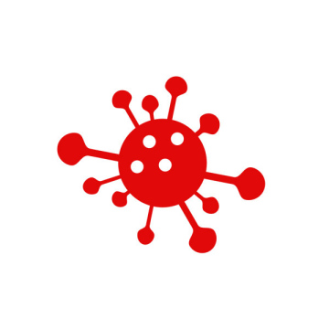 COVID-19 wirus czerwona ikona