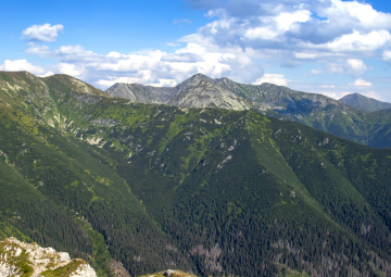 Tatry Słowackie - Panorama z Siwego Wierchu na stronę wschodnią 