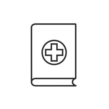 Kaiążka Medyczna, pierwsza pomoc, ikona, wektor