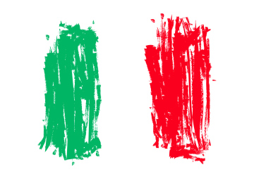 Flaga Włoska, kolory ręcznie malowane - wektor