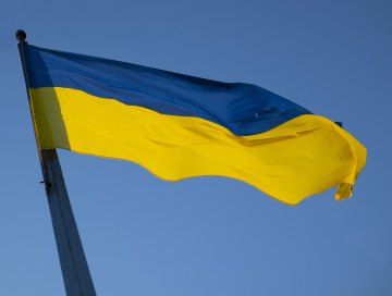 Flaga Ukrainy na Tle Nieba
