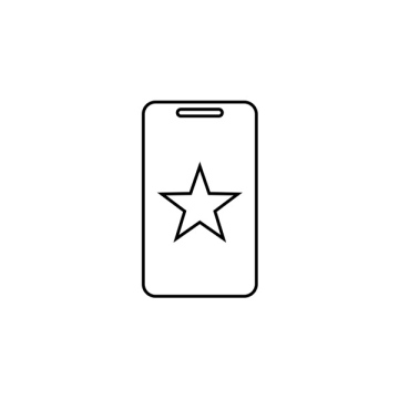 Gwiazda na ekranie smartfona, telefon, darmowa ikona