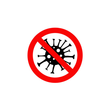 Stop Coronawirus ikona, przekreślone