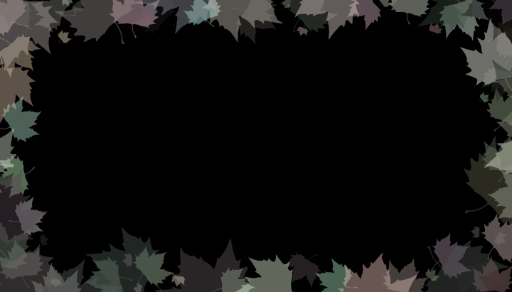 Czarne tło, ramka, motyw liści