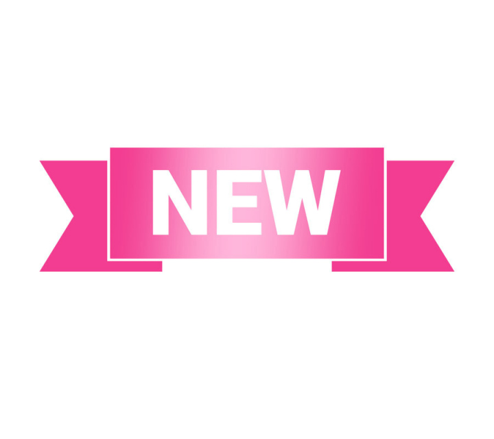 Nowość - różowa etykieta napis