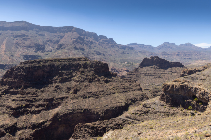 Ostre Skały Wulkaniczne, Gran Canaria - typowy krajobraz wyspy Zdjęcie Stockowe