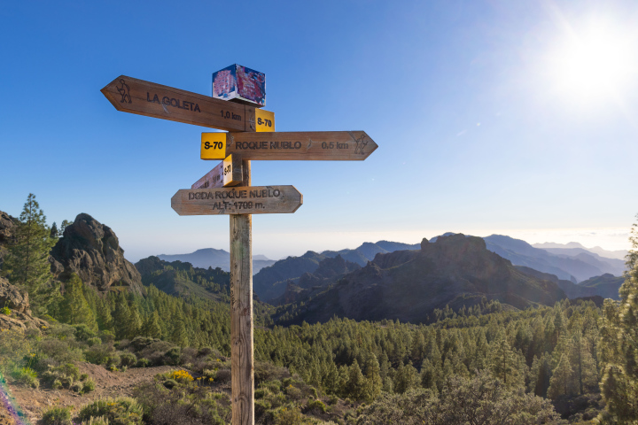 Drogowskaz, szlak turystyczny na Roque Nublo