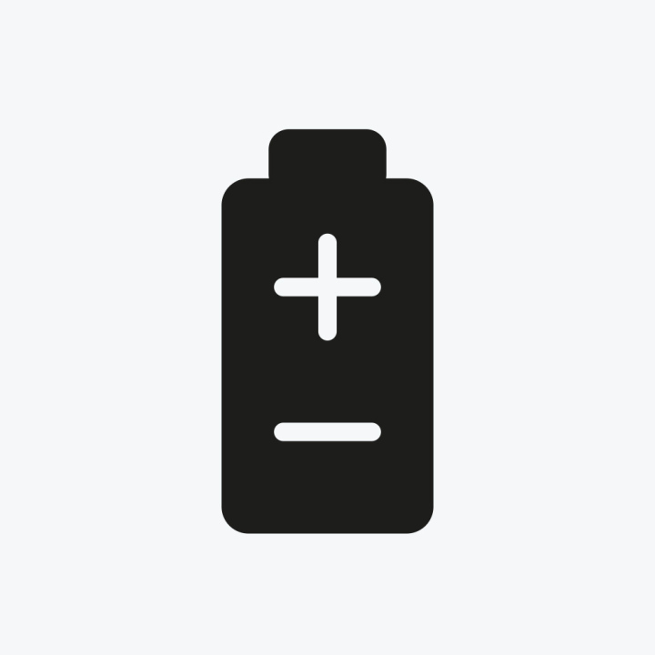 Bateria - darmowa ikona, oznaczenie plus i minus