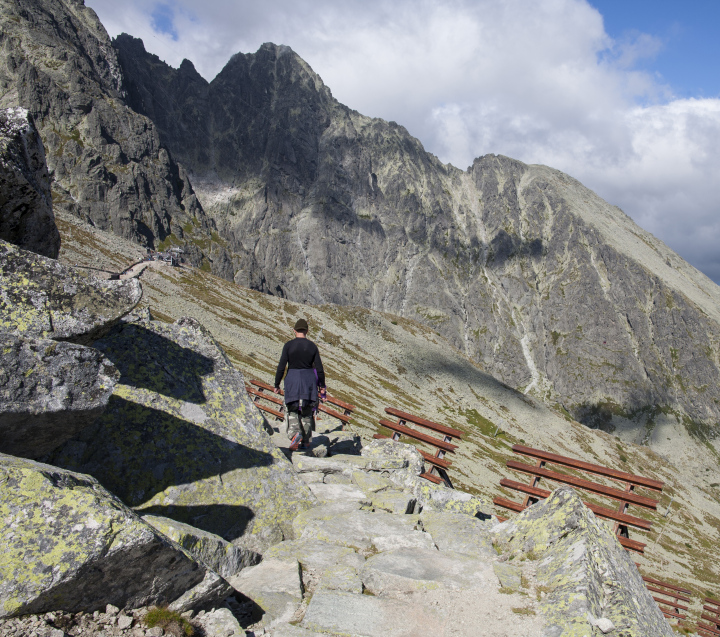Samotny Turysta W Górach