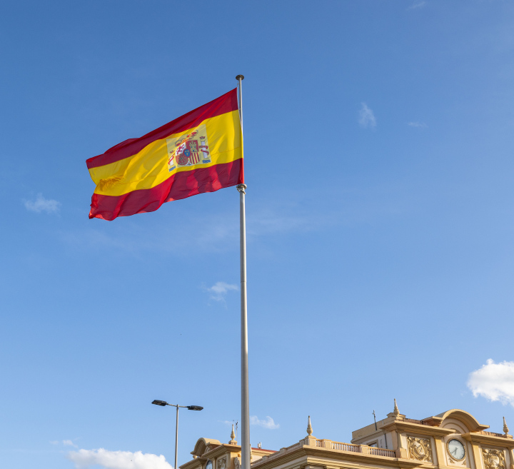 Flaga Hiszpanii w Maladze