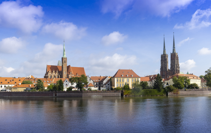 Ostrów Tumski we Wrocławiu, Widok na Katedrę i Odrę