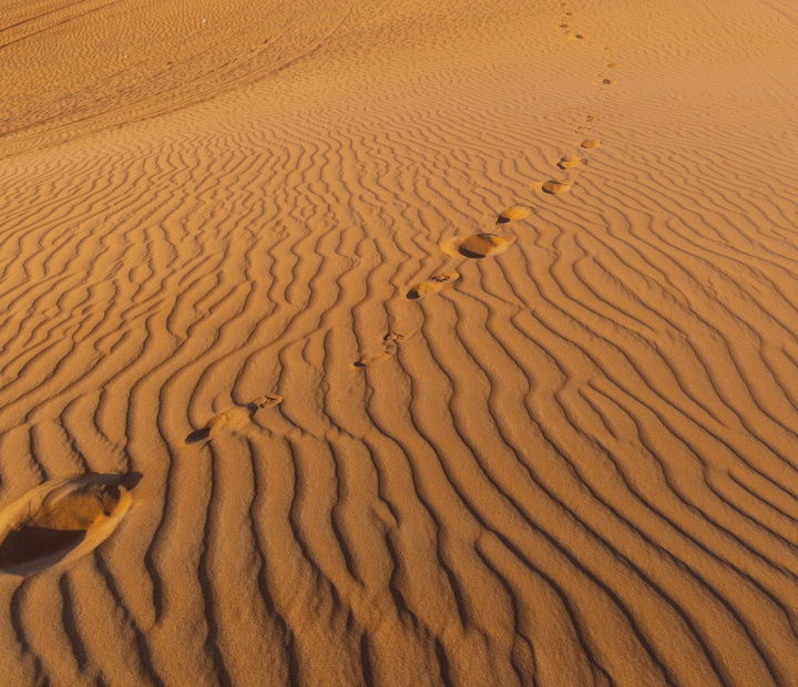 Ślady stóp na pustyni