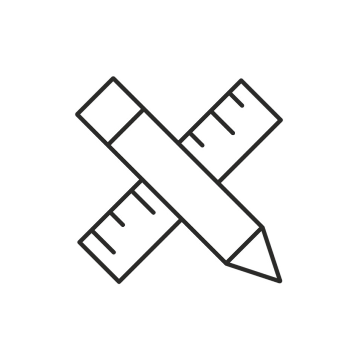 Ołówek i Linijka, darmowa ikona, wektor