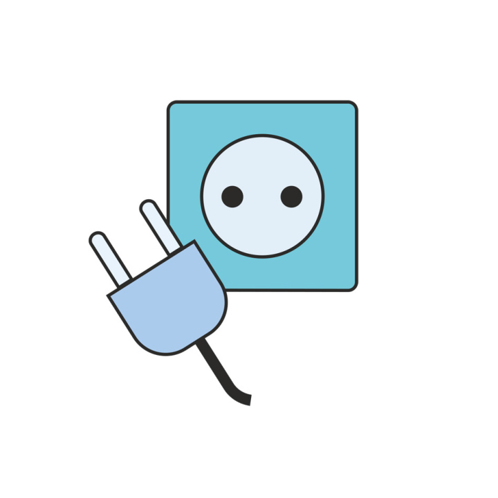 Gniazdko elektryczne i wtyczka, darmowa ikona, kolorowy wektor