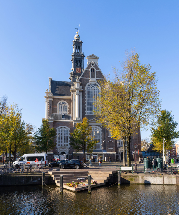 Kościół Westerkerk w Amsterdamie - zdjęcie stockowe