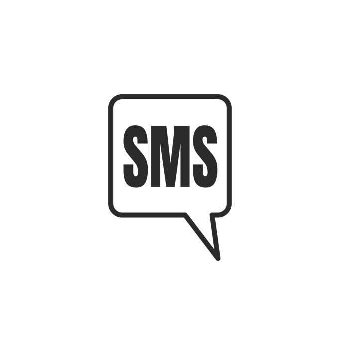 Sms - ikona, symbol, dymek komiksowy